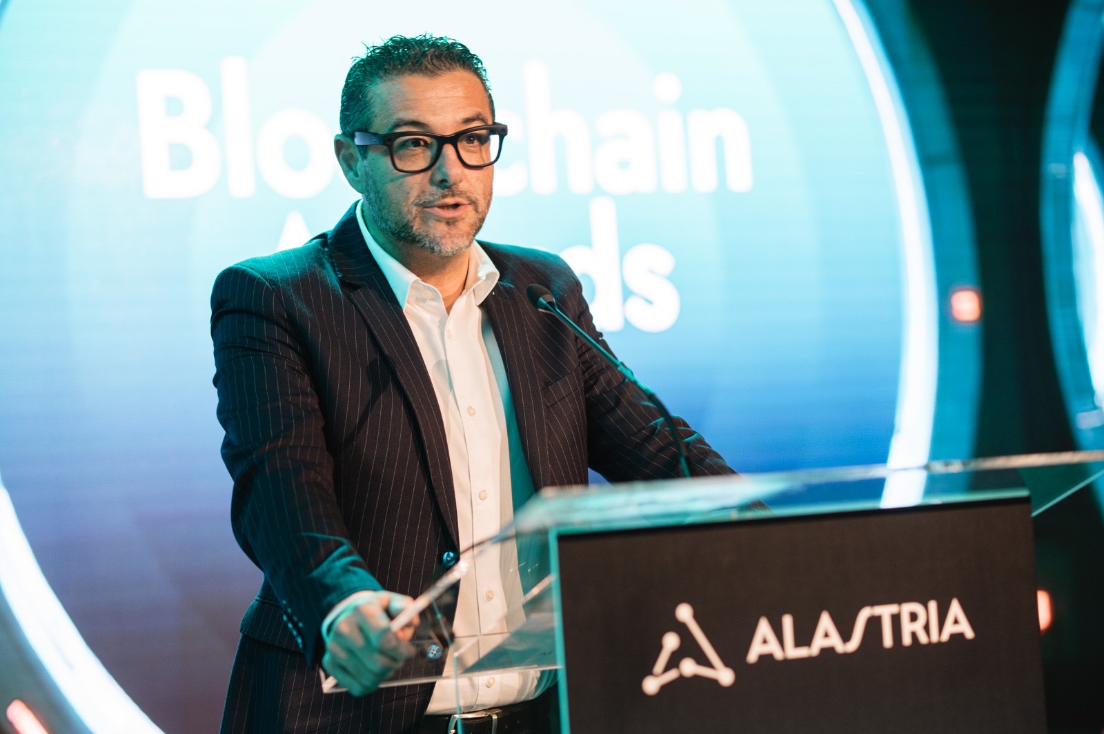 Miguel Ángel Domínguez en los Blockchain Awards de Alastria